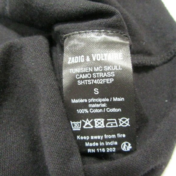 Zadig & Voltaire Skull On Back Compfy Black Top - Picture 7 of 7